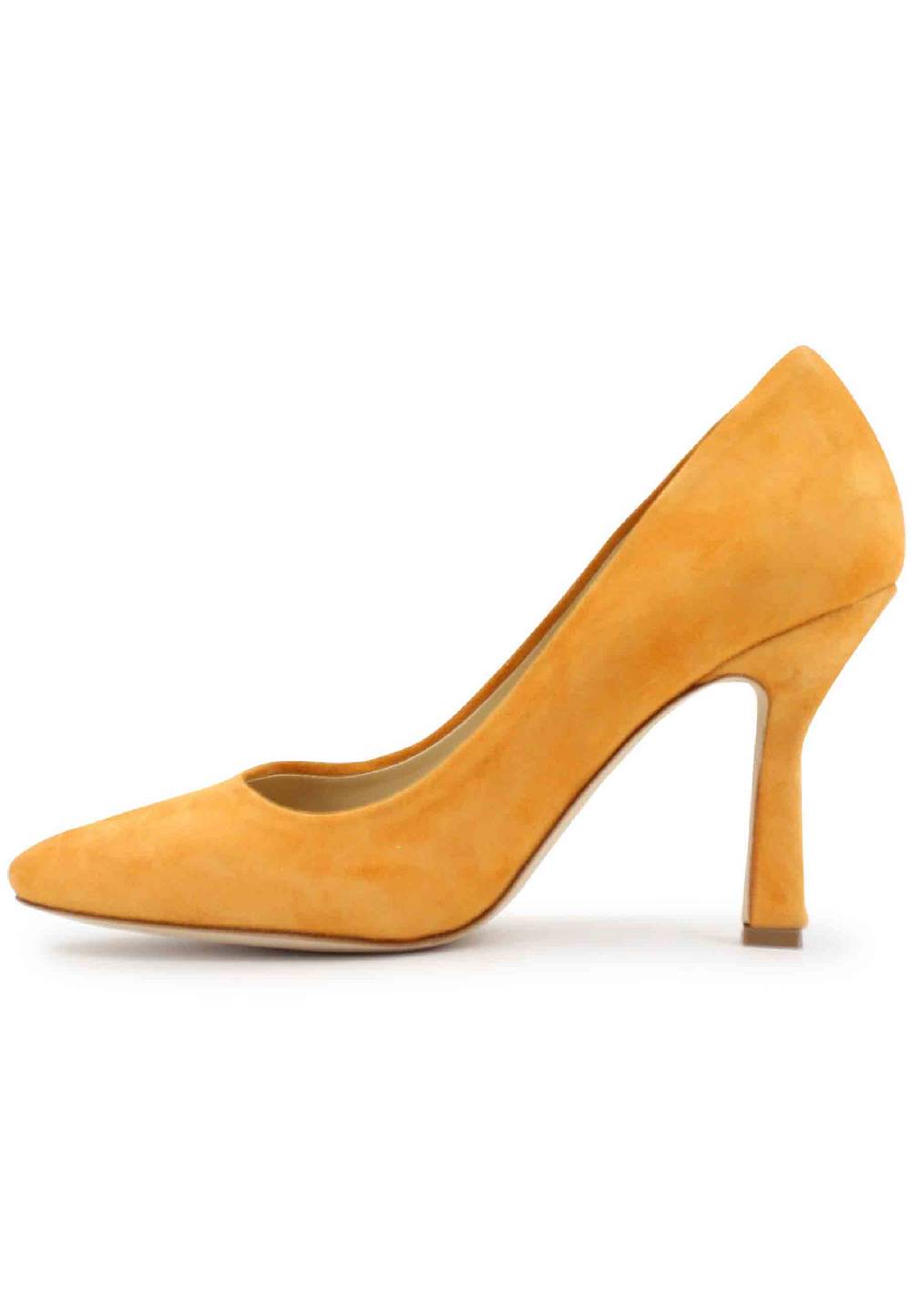 L'ARIANNA Decollete DE1002/RT donna in camoscio arancione con tacco alto Presa